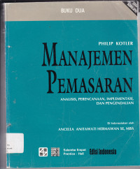 Image of MANAJEMEN PEMASARAN      BUKU.2 ANALISIS PERENCANAAN IMPLIMENTASI & KONTROL