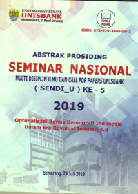Image of PROSIDING SEMINAR NASIONAL MULTI DISIPLIN ILMU DAN CALL FOR PAPERS UNISBANK (SENDI-U) KE-5 TAHUN 2019, (ABSTRAK)