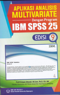 Image of APLIKASI ANALISIS MULTIVARIATE dgn PROGRAMAN IBM SPSS 25 Ed.9