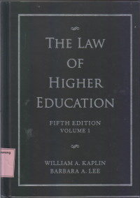 Image of THE LAW OF HIGHER EDUCATION fifh ed vol.1