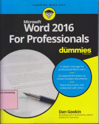 Image of Microsoft WORD 2016 for PROFESIONAL for Dummies