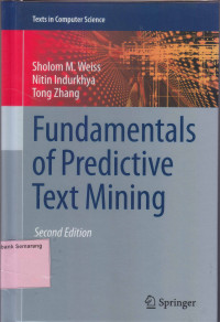 Image of FUNDAMENTALS OF PREDICTIVE TEXT MINING, Second Ed.